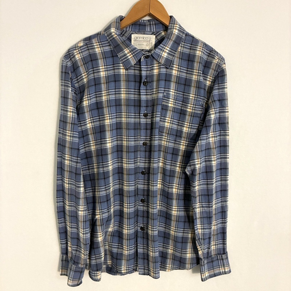 Gramicci Shirt Mens‎ Size L Button Up Long Sleeve Plaid Check Preppy Gorpcore